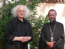 Jean-Luc Leguay et Jean-Yves Leloup, monastère Saint-Michel du Var, juillet 2012 (c) V. Dimicoli.jpg